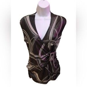 Chic Black and Gray Patterned Top